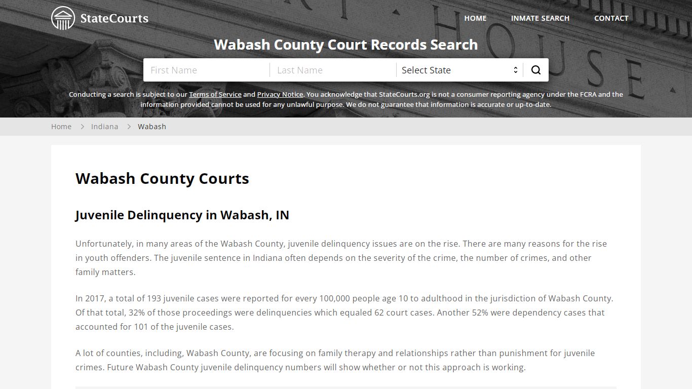 Wabash County, IN Courts - Records & Cases - StateCourts