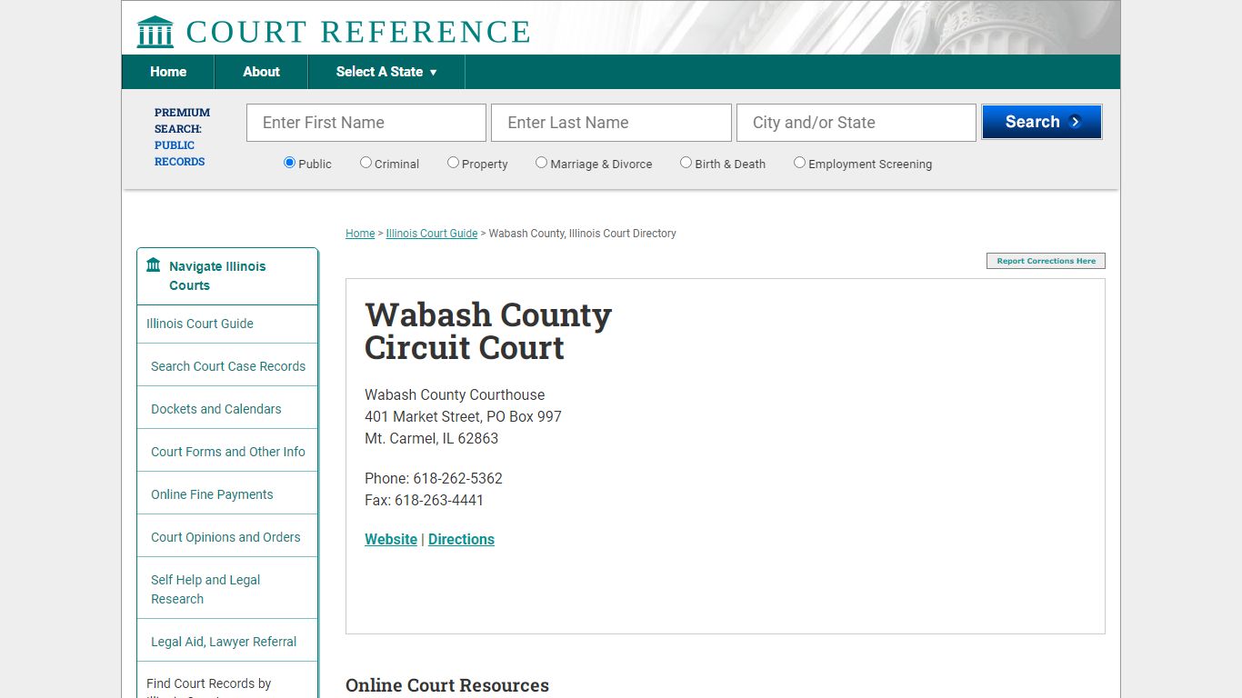 Wabash County Circuit Court - Court Records Directory